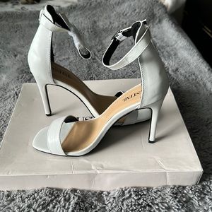 Justfab white heel sandals
